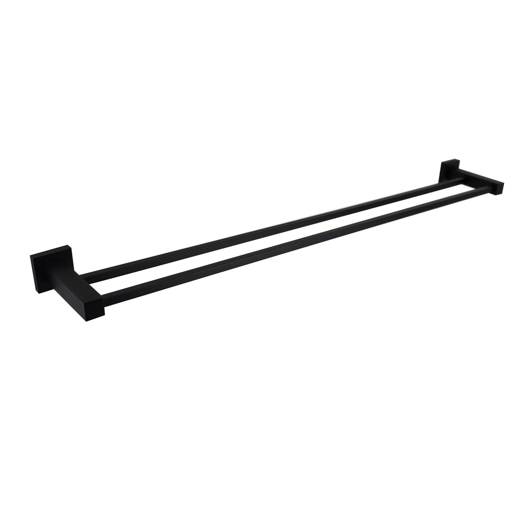 Messina Black 600 mm Double Towel Rail