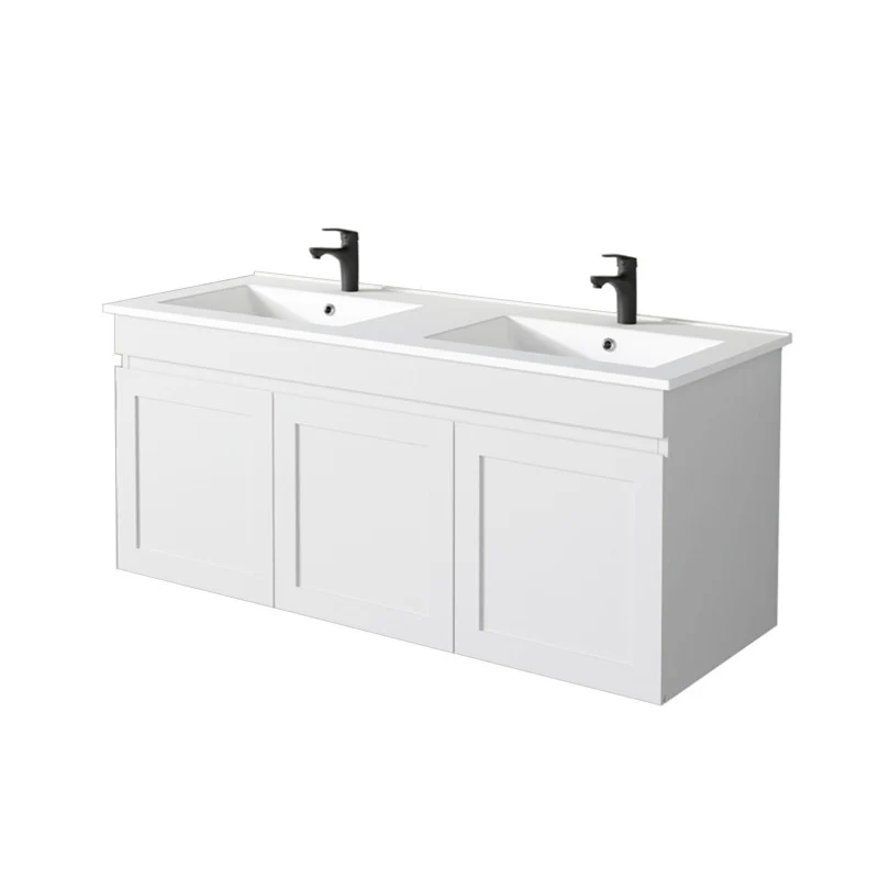 Miami 1200 Double Matte White Wall Hung Vanity - Image 2
