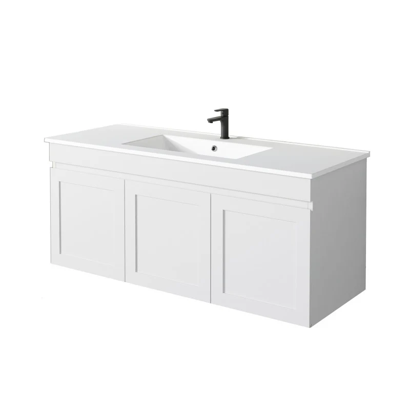 Miami 1200 Matte White Wall Hung Vanity - Right Hand Drawers - Image 2