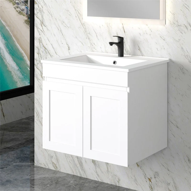 Miami 600 Matte White Wall Hung Vanity