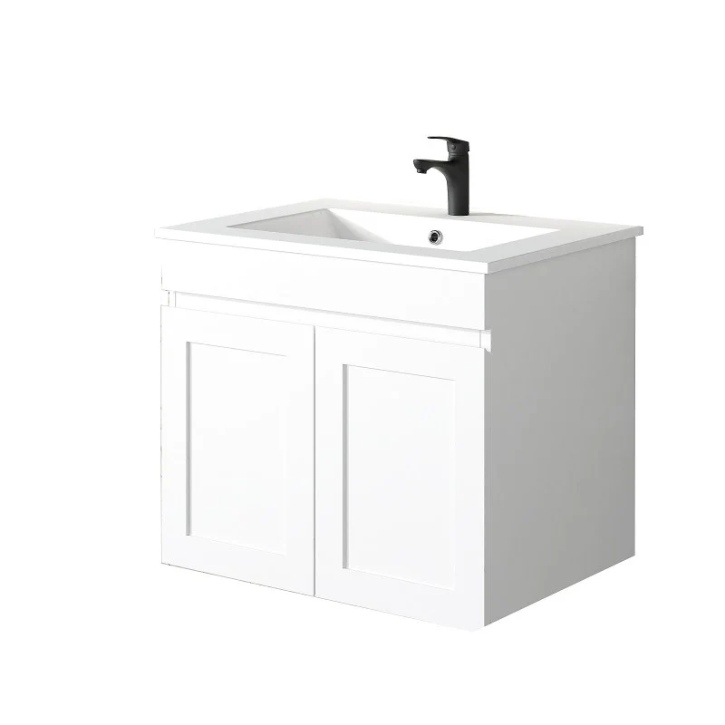 Miami 600 Matte White Wall Hung Vanity - Image 2