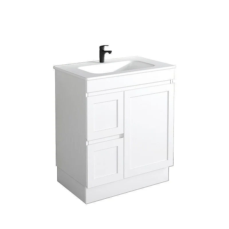 Miami 750 Matte White Vanity With Kickboard - Left Hand Drawers - Image 2