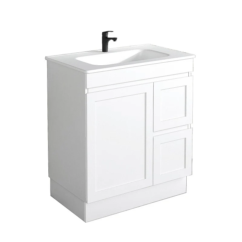 Miami 750 Matte White Vanity With Kickboard - Right Hand Drawers - Image 2