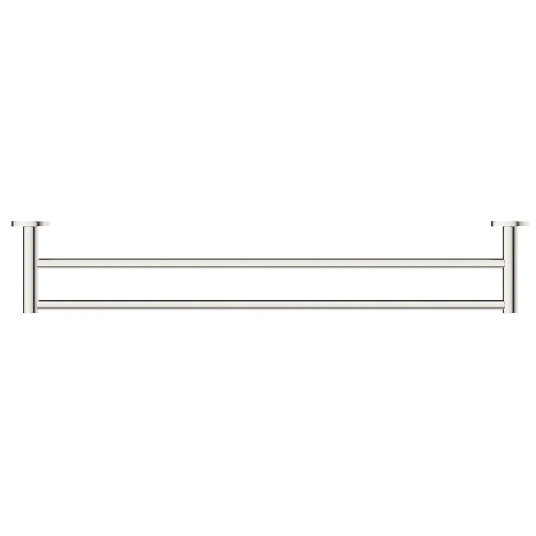 Mica Brushed Nickel Double Towel Rail - 800mm - Image 2