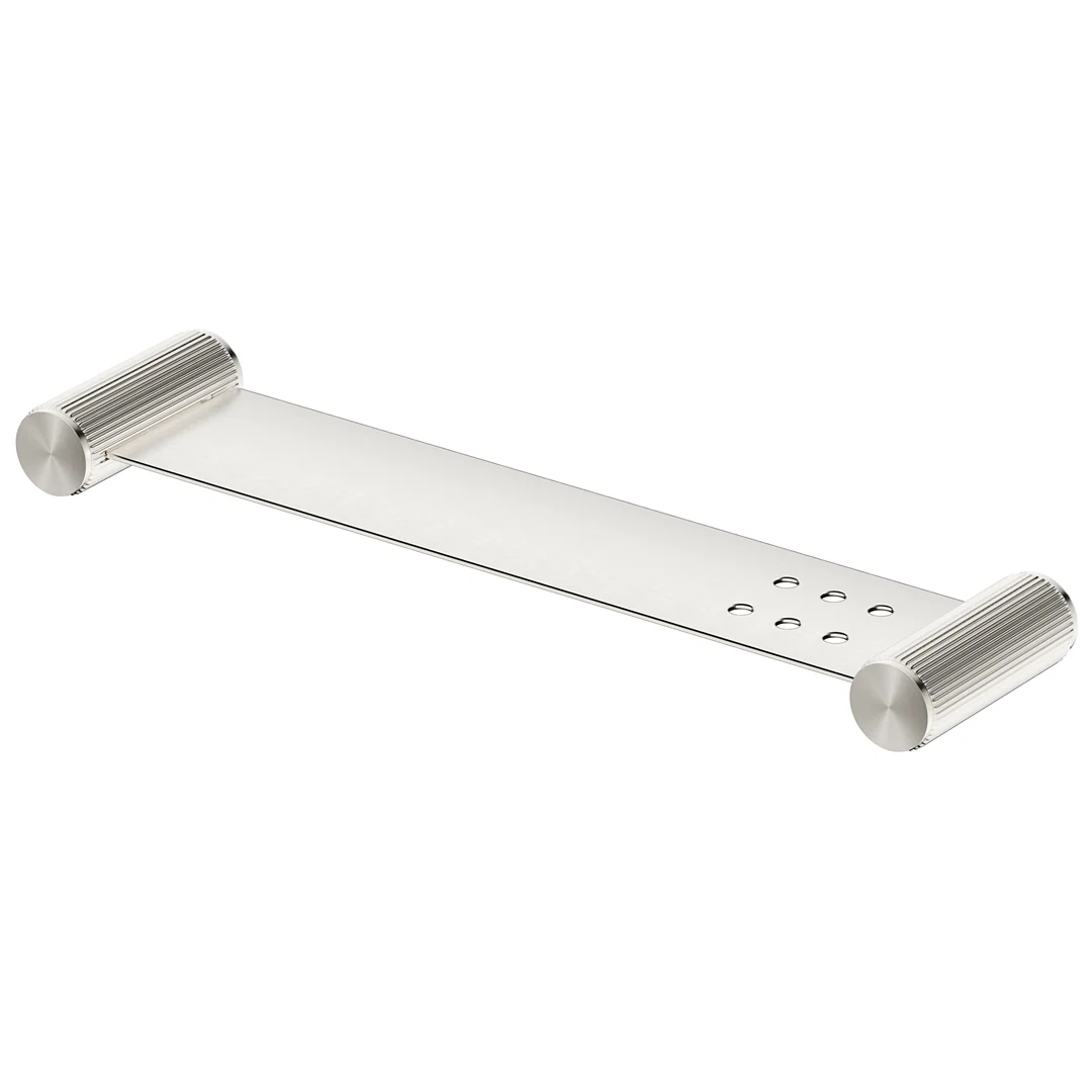 Mica Brushed Nickel Fluted Stainless Shelf - 400mm