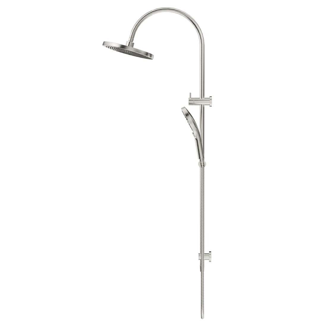 Mica Brushed Nickel Gooseneck Dual Shower Rail - Image 3