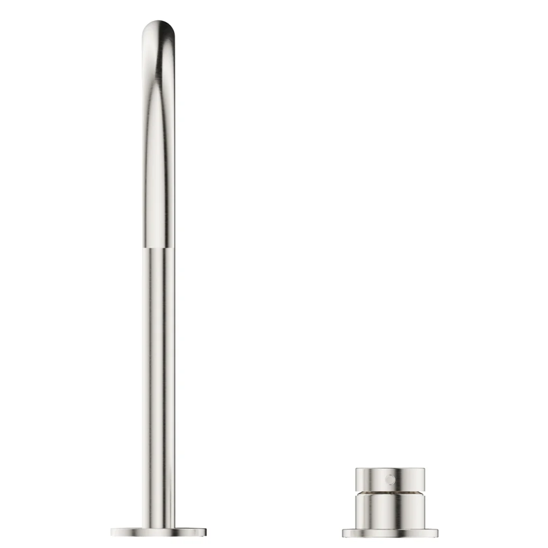Mica Brushed Nickel Gooseneck Hob Sink/Basin Mixer Set - Image 3