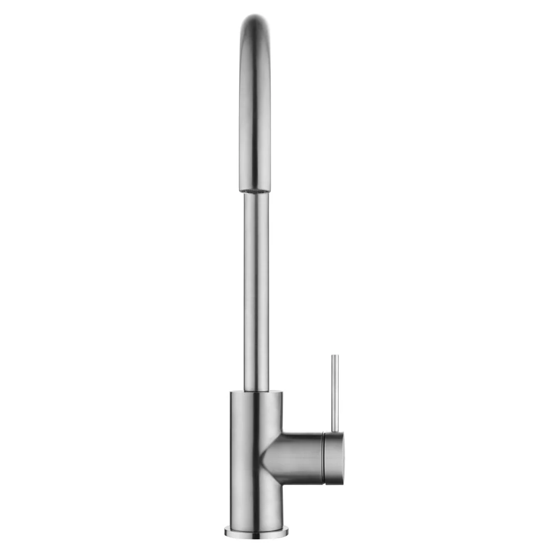 Mica Brushed Nickel Gooseneck Sink Mixer - Image 3
