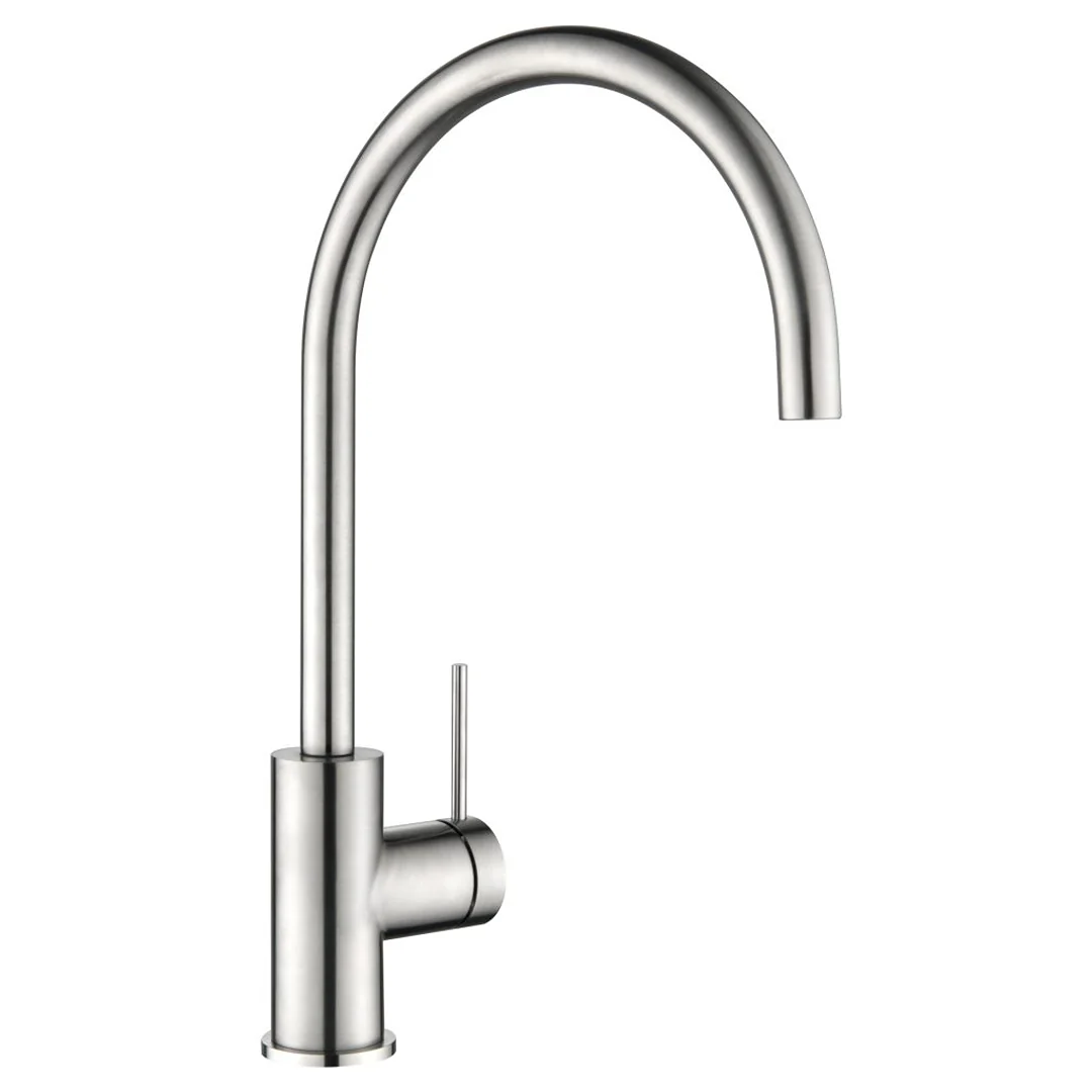 Mica Brushed Nickel Gooseneck Sink Mixer - Image 4