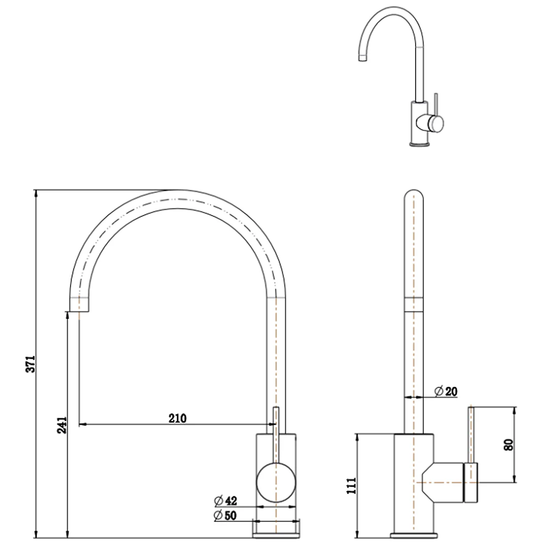 Mica Brushed Nickel Gooseneck Sink Mixer - Image 5