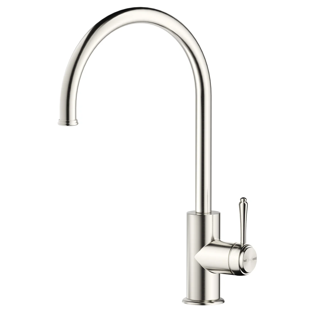 Mica Brushed Nickel Heritage Gooseneck Sink Mixer