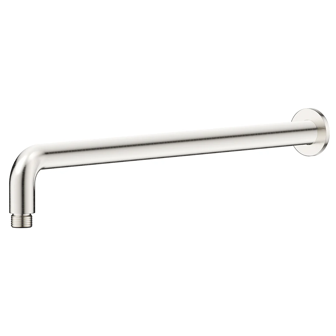 Mica Brushed Nickel Wall Shower Arm - 450mm - Curved