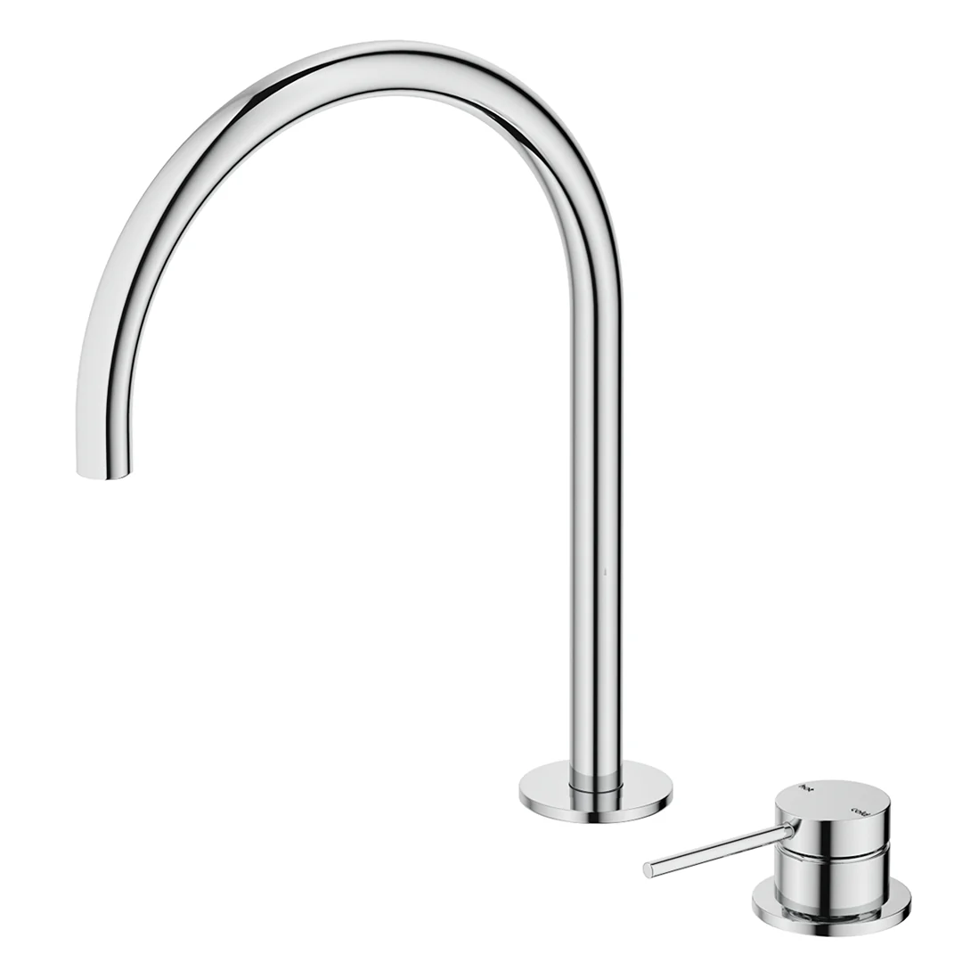 Mica Chrome Gooseneck Hob Sink/Basin Mixer Set