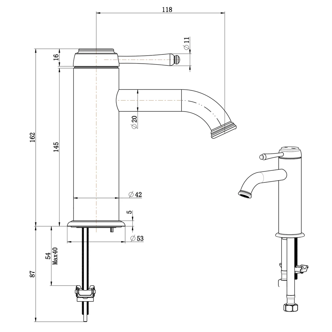 Mica Chrome Heritage Basin Mixer - Image 2