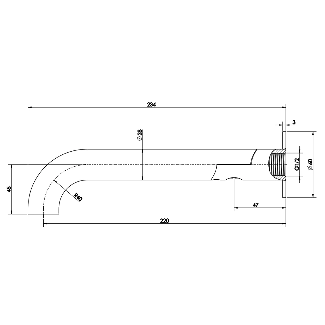Mica Curved Chrome Swivel Bath Spout - Image 5