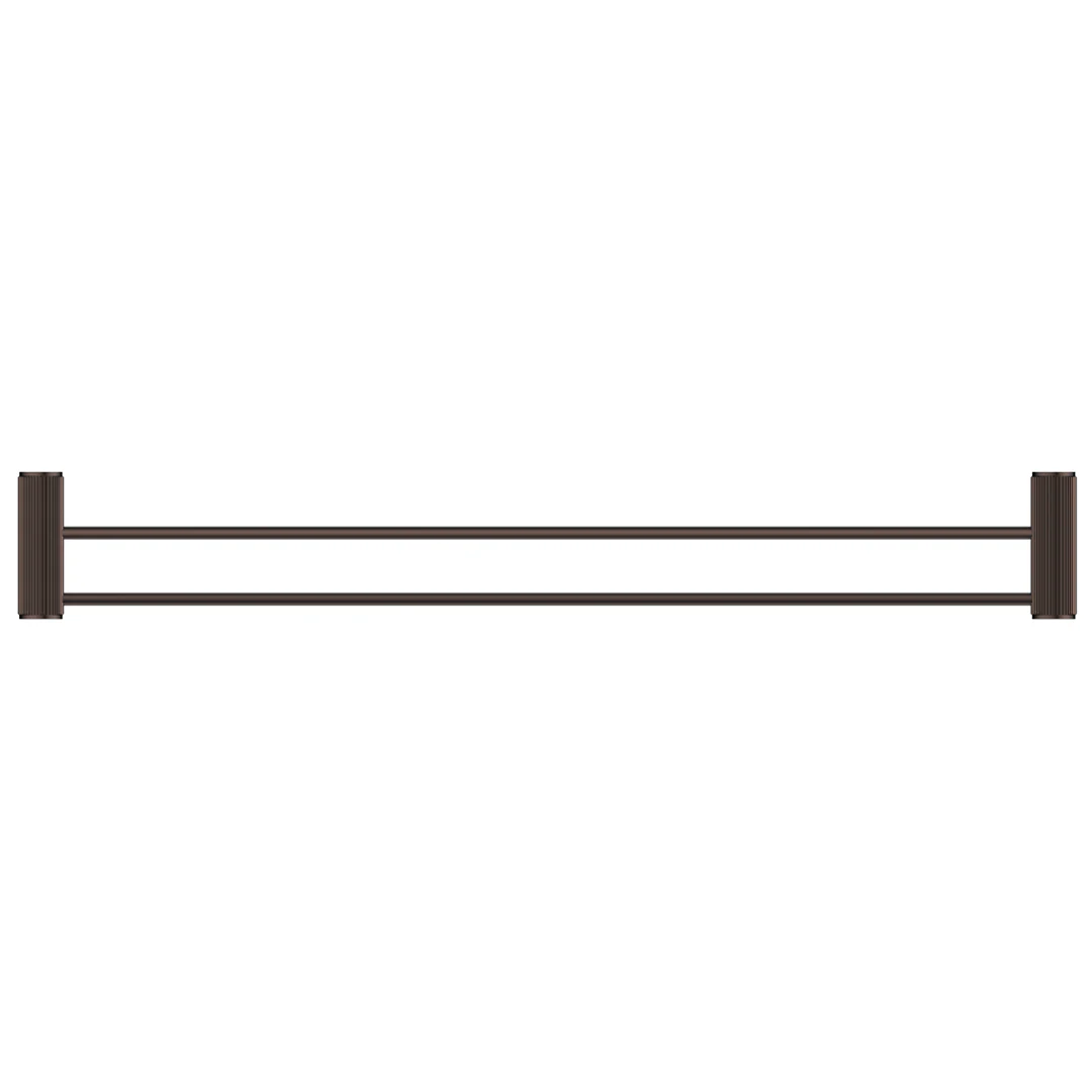 Mica Dusk Bronze Fluted Double Towel Rail - 800mm - Image 2