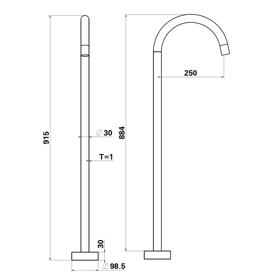Mica Dusk Bronze Freestanding Bath Spout - Image 2