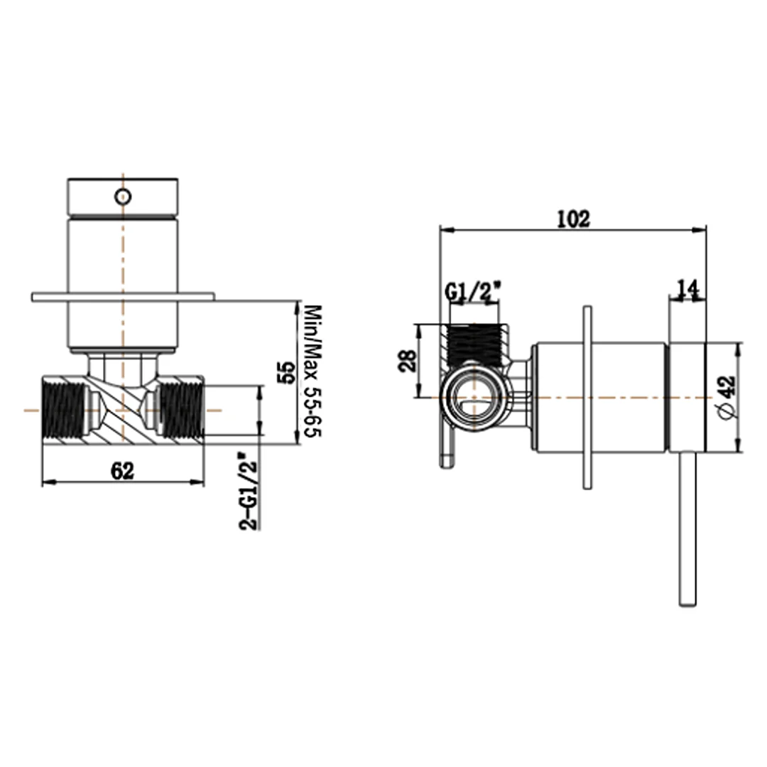 Mica Dusk Bronze Shower Mixer - Trim Kit Only - Image 2