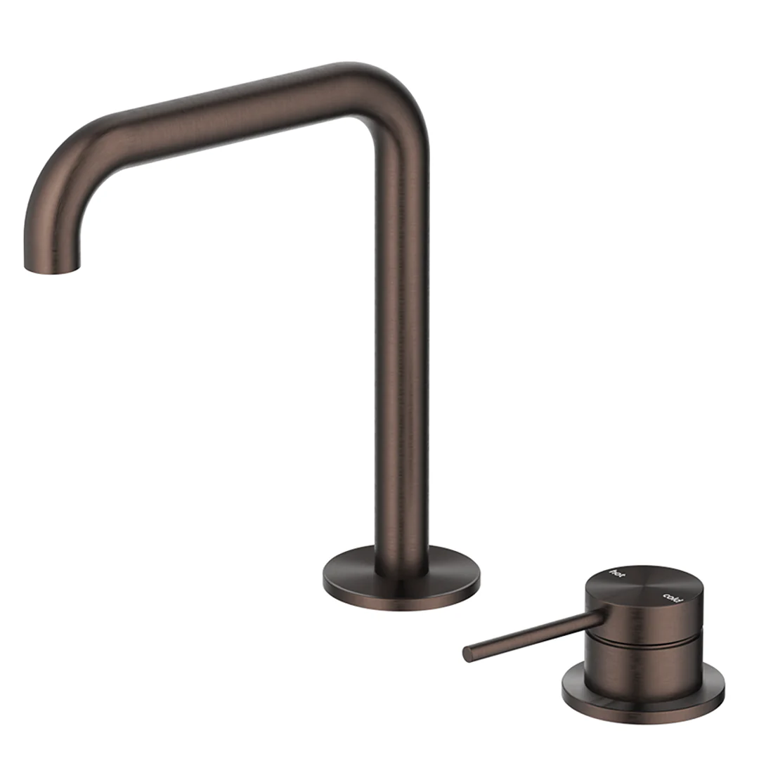 Mica Dusk Bronze Soft-Square Hob Basin Mixer Set