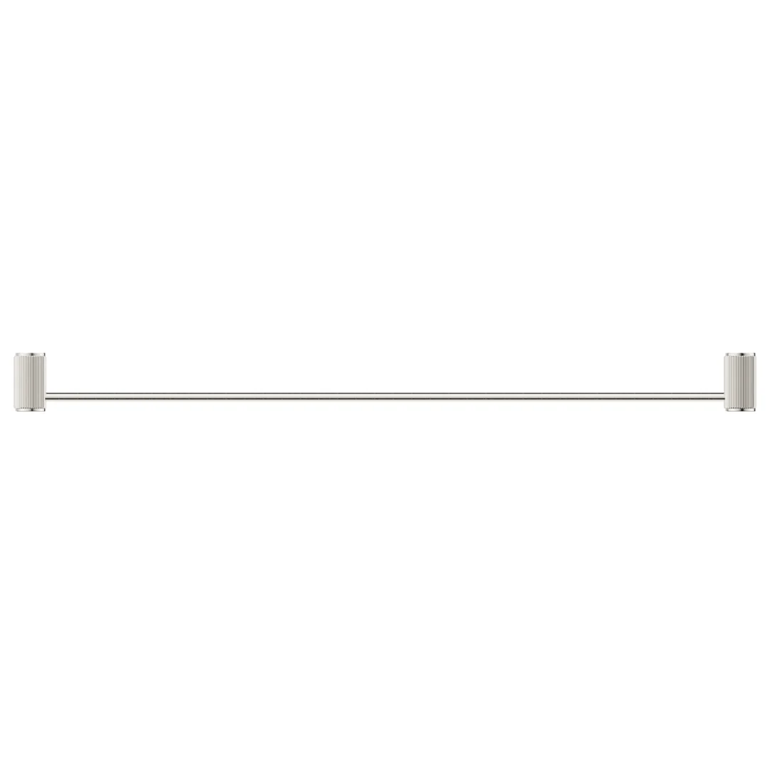 Mica Fluted Brushed Nickel Single Towel Rail - 800mm - Image 3