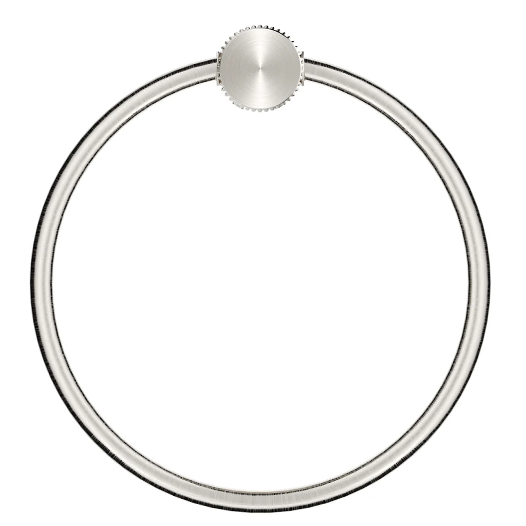 Mica Fluted Brushed Nickel Towel Ring - Image 2