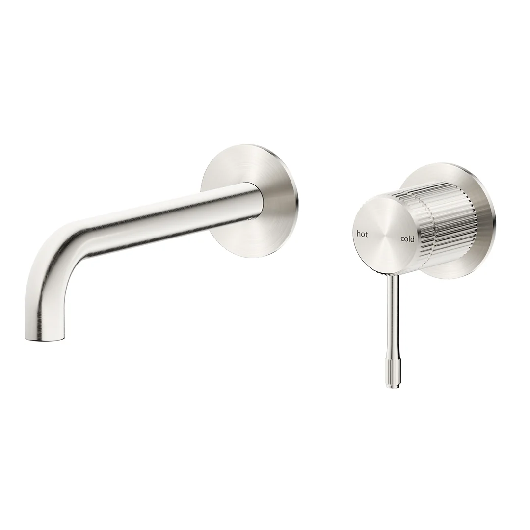 Mica Fluted Brushed Nickel Wall-Spout Combo