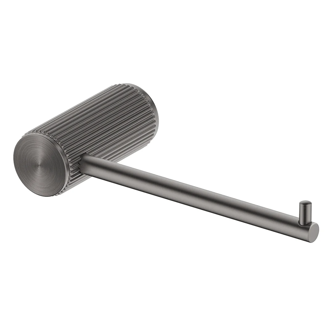Mica Fluted Gun Metal Toilet Paper Holder