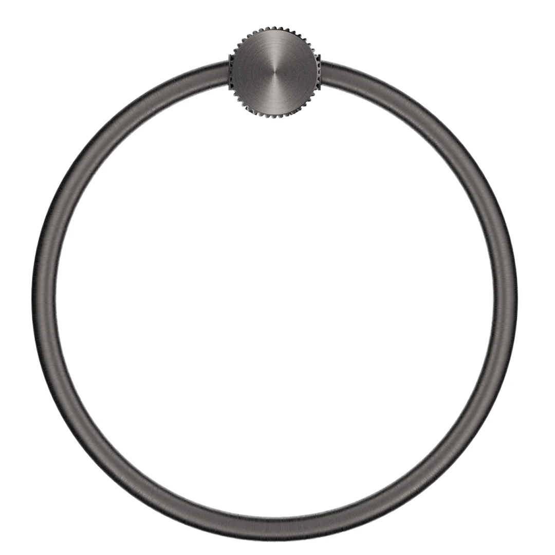 Mica Fluted Gun Metal Towel Ring - Image 2