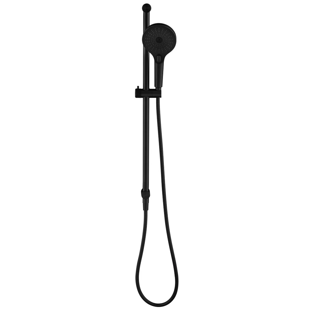 Mica Fluted Matte Black Shower Rail - Image 3