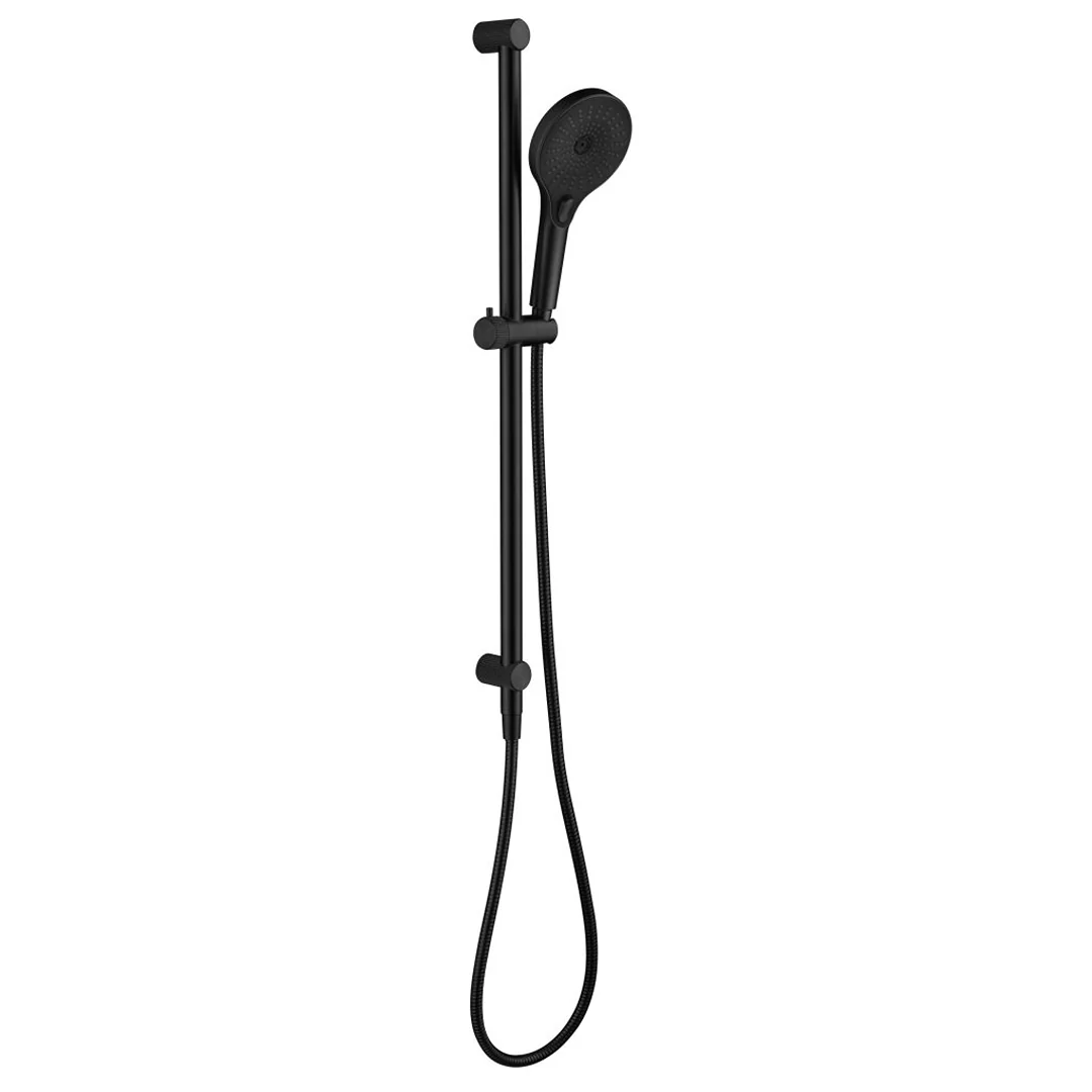 Mica Fluted Matte Black Shower Rail - Image 4