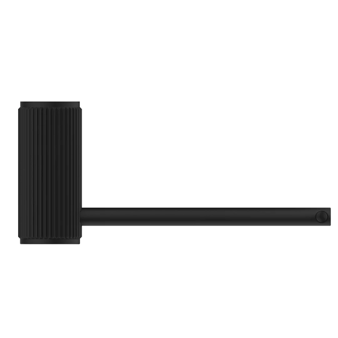 Mica Fluted Matte Black Toilet Paper Holder - Image 2