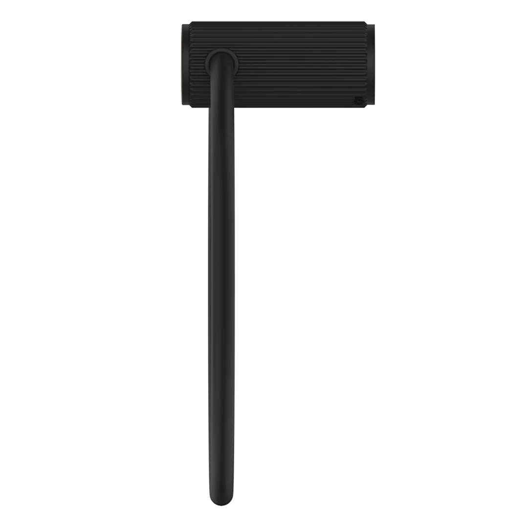 Mica Fluted Matte Black Towel Ring - Image 3