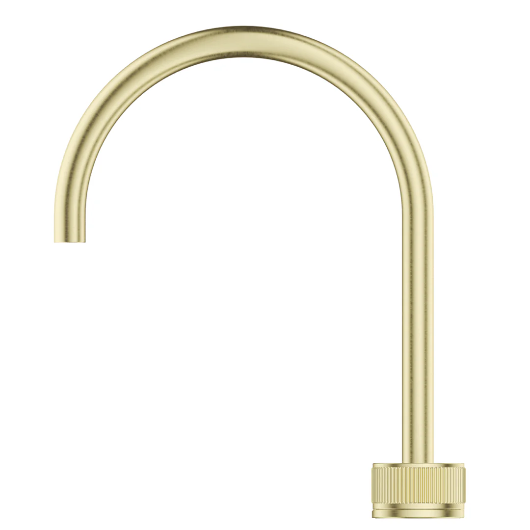 Mica French Gold Fluted Gooseneck Hob Sink/Basin Mixer Set - Image 2