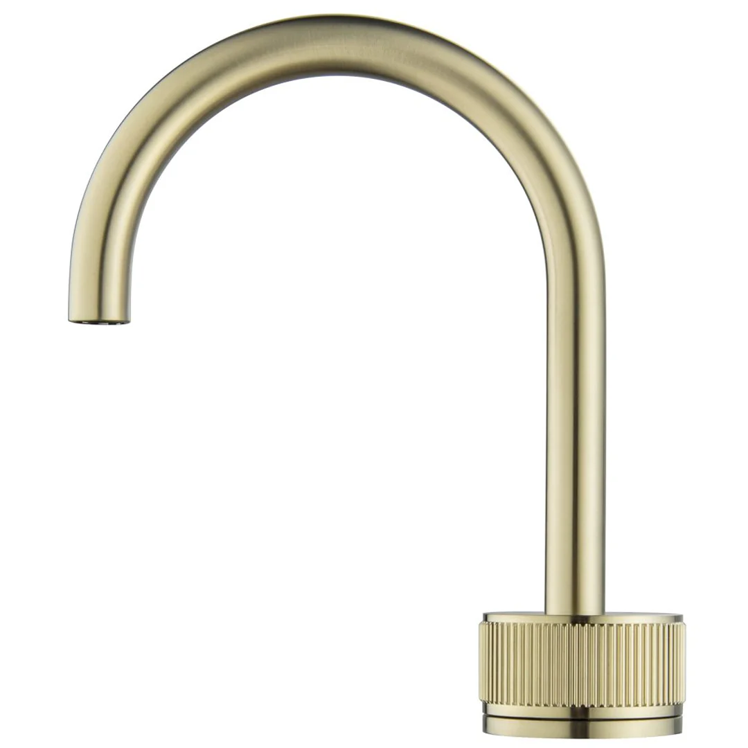 Mica French Gold Fluted Soft-Square Hob Basin Mixer Set - Image 4