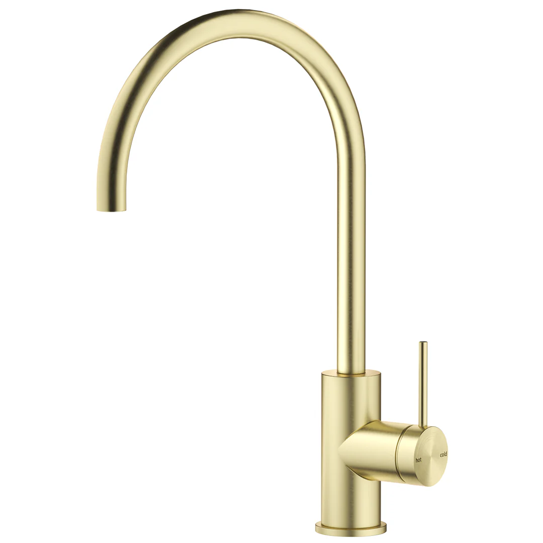 Mica French Gold Gooseneck Sink Mixer