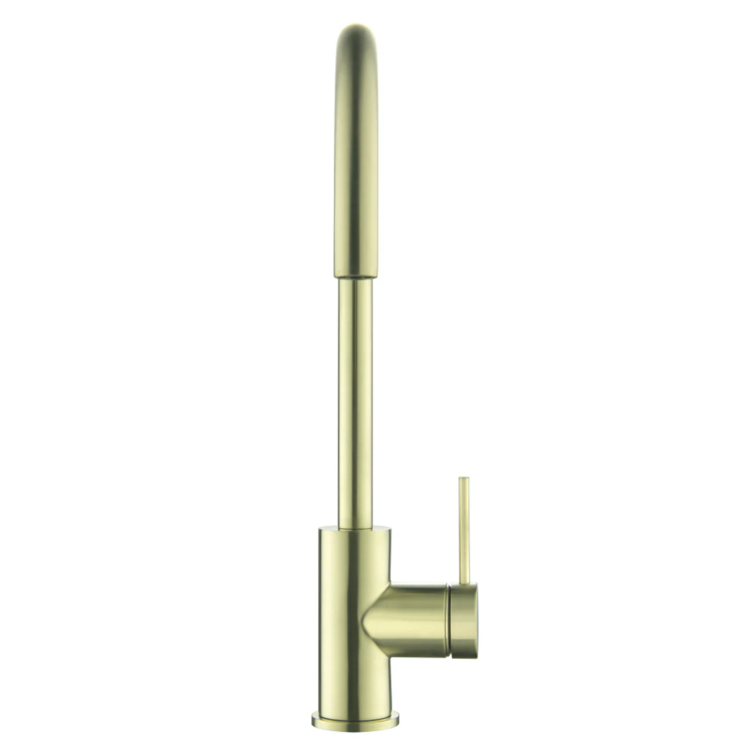 Mica French Gold Gooseneck Sink Mixer - Image 3