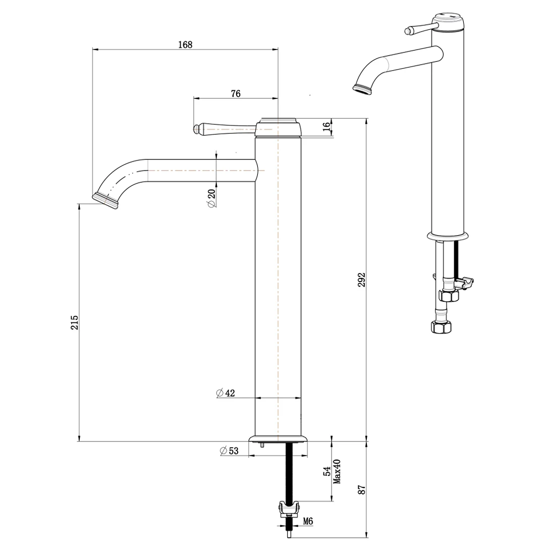 Mica French Gold Heritage Tall Basin Mixer - Image 2