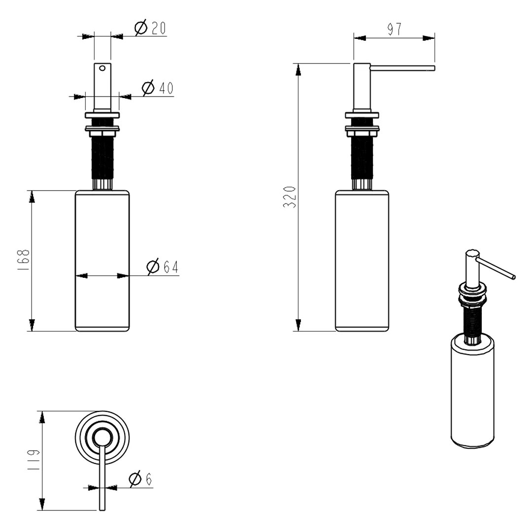 Mica French Gold Soap Dispenser - Image 3