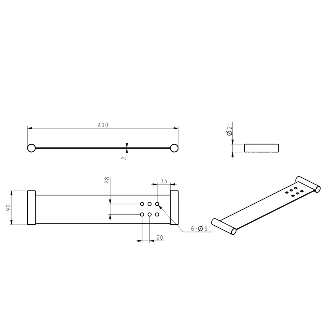 Mica French Gold Stainless Shelf - 400mm - Image 4