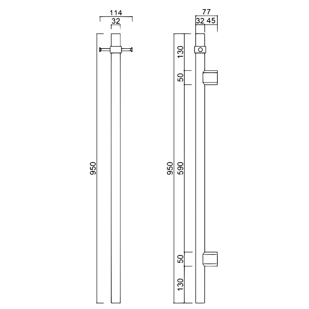 Mica French Gold Vertical Heated Towel Rail - Image 2