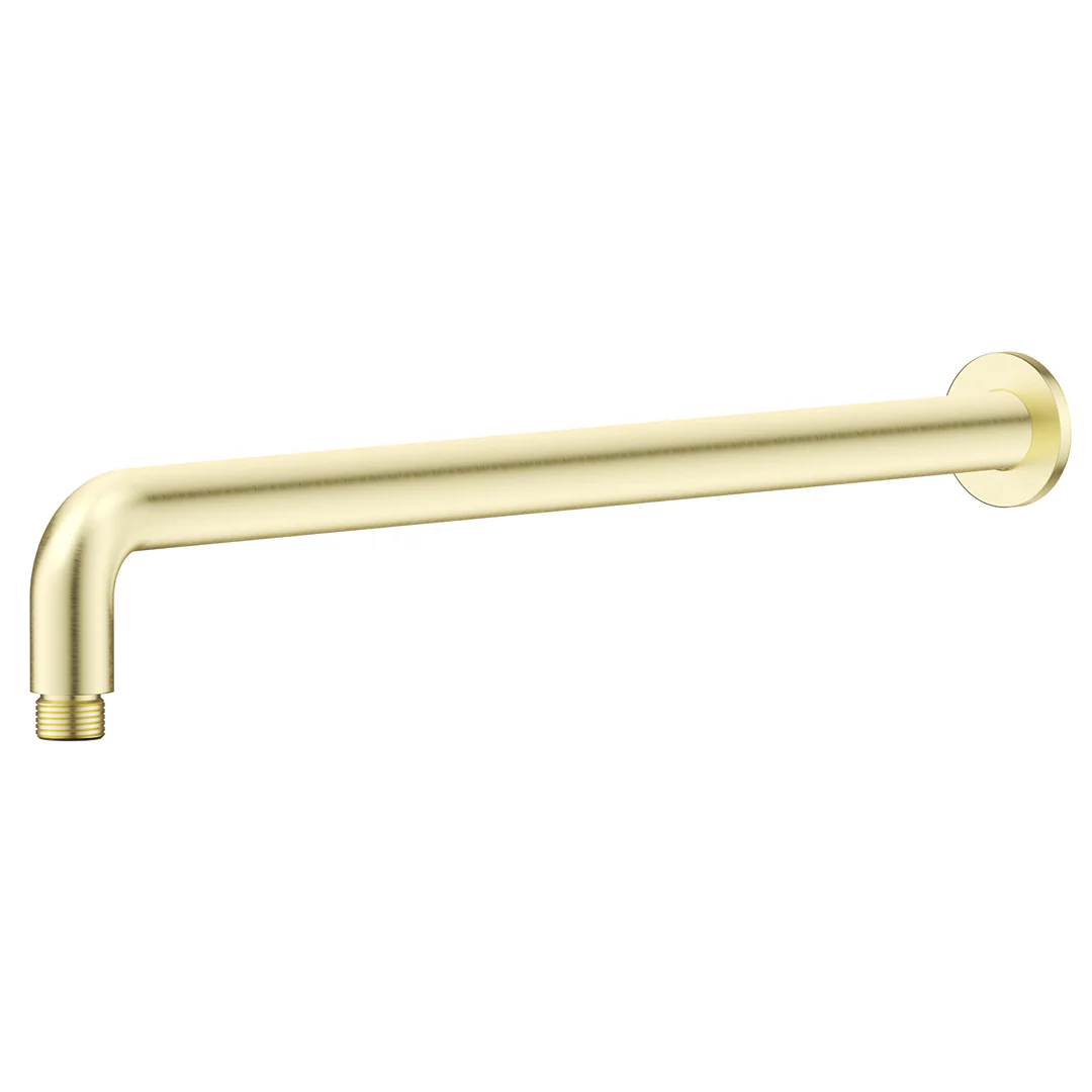 Mica French Gold Wall Shower Arm - 450mm - Curved