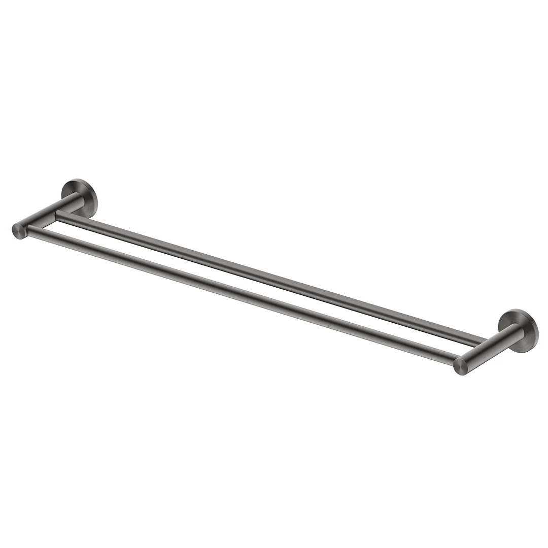 Mica Gun Metal Double Towel Rail - 800mm