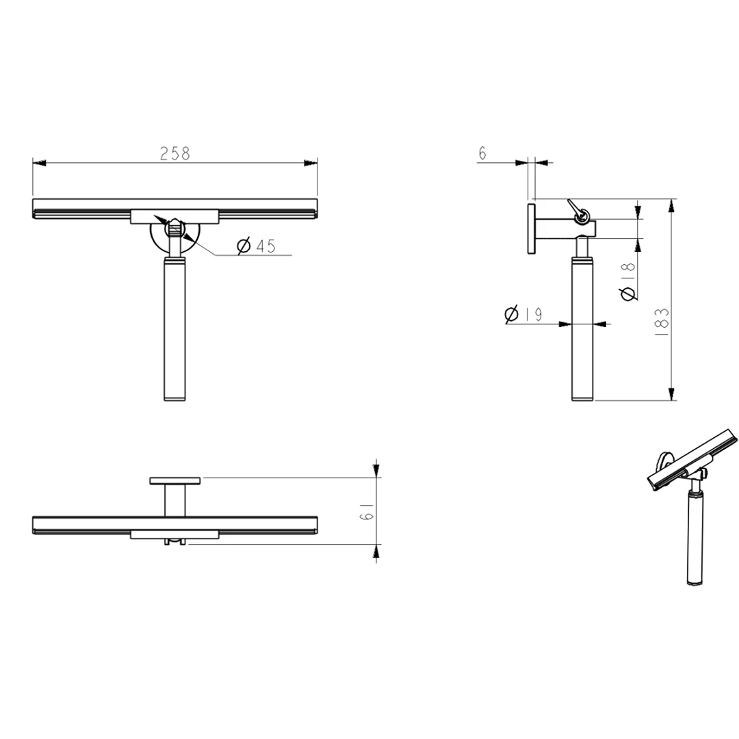 Mica Gun Metal Glass Squeegee - Image 4
