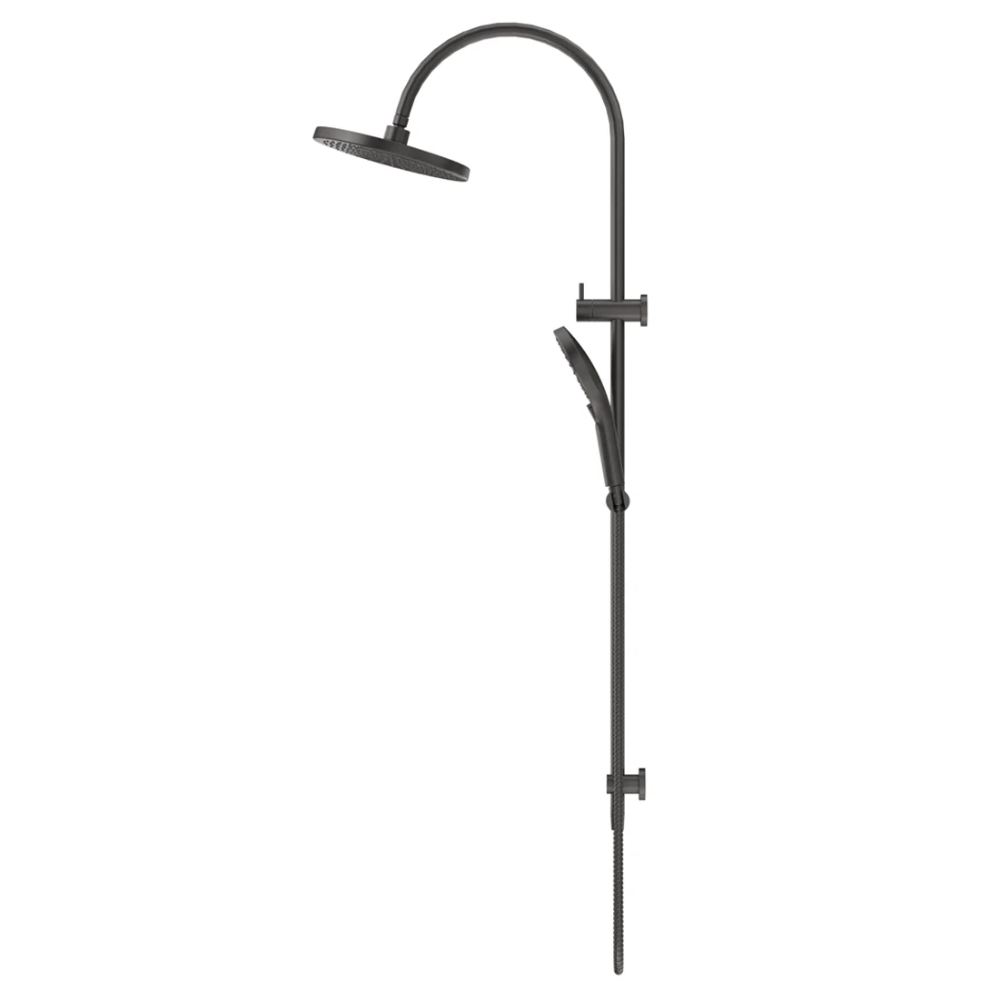 Mica Gun Metal Gooseneck Dual Shower Rail - Image 3