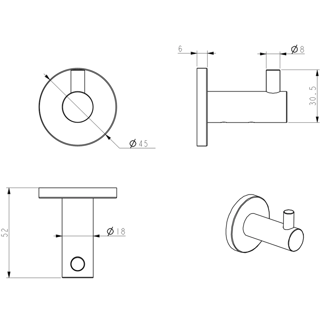 Mica Gun Metal Robe Hook - Image 5