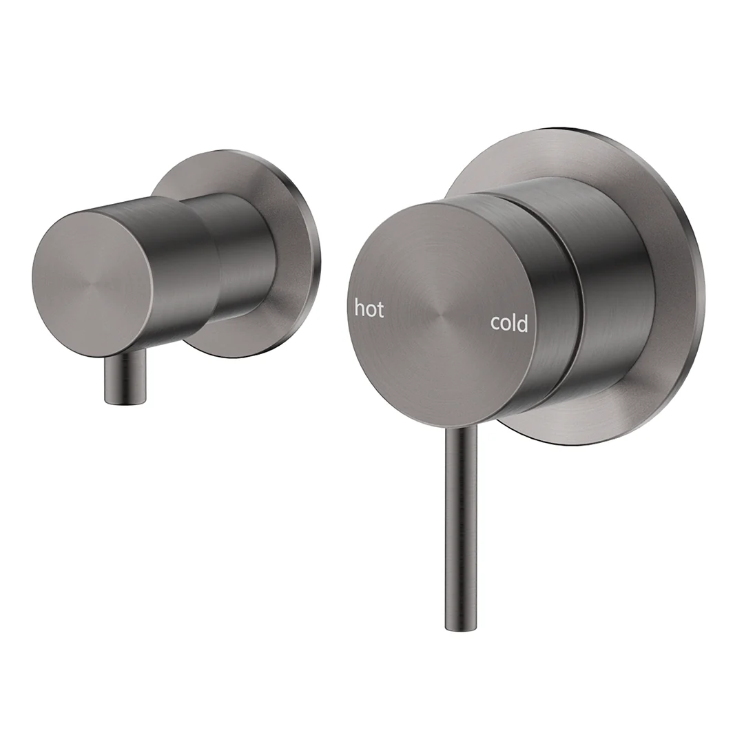 Mica Gun Metal Shower Mixer Diverter - Sideways - Trim Kit Only