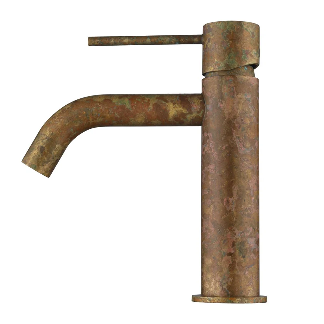 Mica LVB Living Brass Basin Mixer - Curved Spout - Image 3