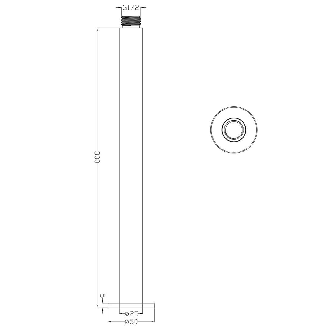 Mica LVB Living Brass Ceiling Arm - 300mm - Image 2