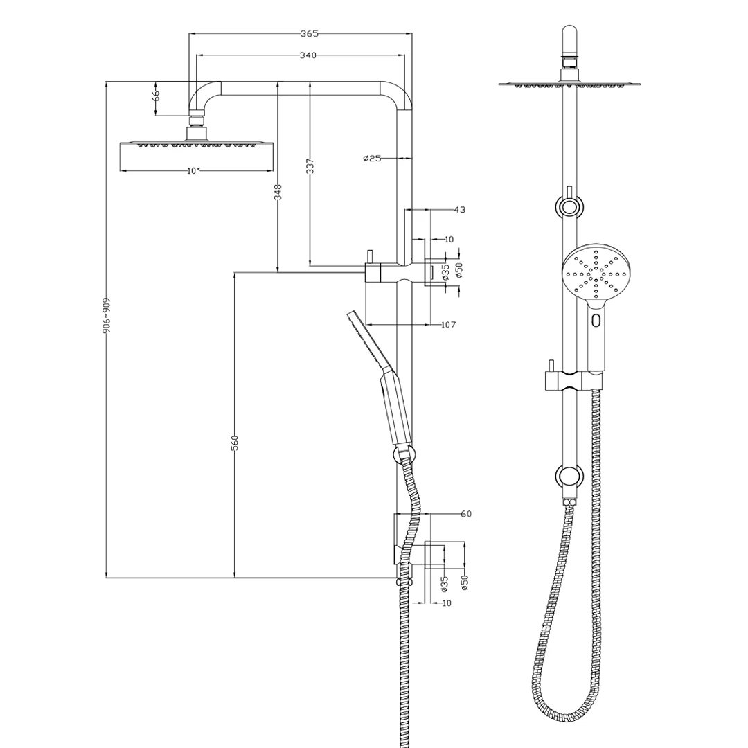 Mica LVB Living Brass Dual Shower Rail - Image 5