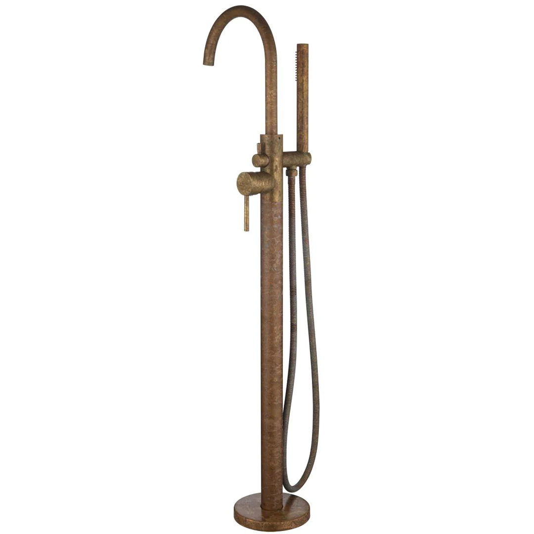 Mica LVB Living Brass Freestanding Bath Mixer with Hand Shower - Image 3